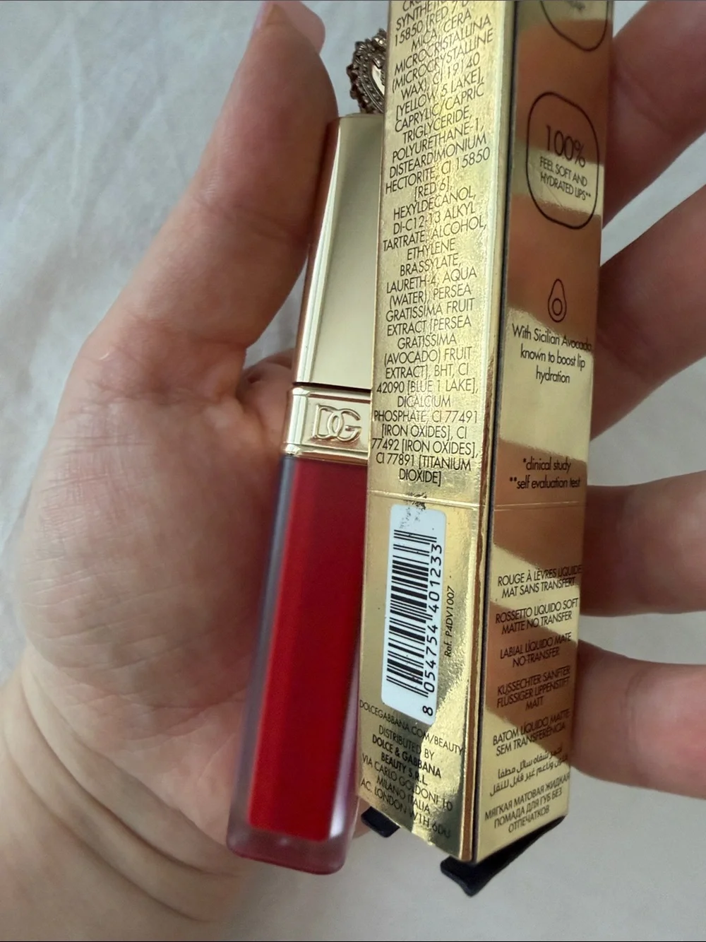Dolce & Gabbana Liquid Lipstick — Deep Red Satin 405 devotion